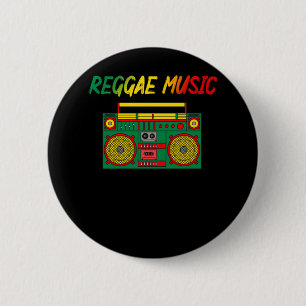 Bóton Redondo 5.08cm Reggae Music Lover Colorida Jamaica Cassette Radio