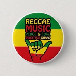 Bóton Redondo 5.08cm Reggae Shaka Hand com citações positivas