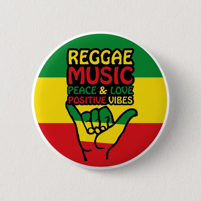 Bóton Redondo 5.08cm Reggae Shaka Hand com citações positivas (Frente)