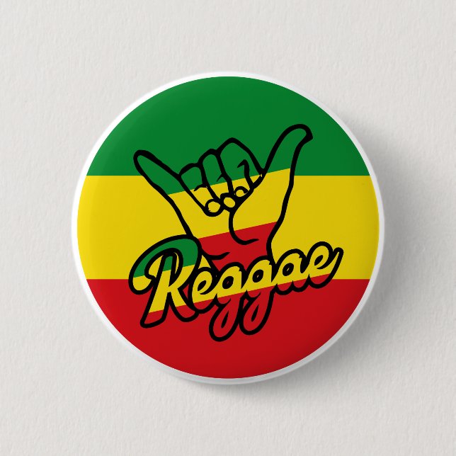 Bóton Redondo 5.08cm Reggae Shaka Mãos com cores reggae (Frente)