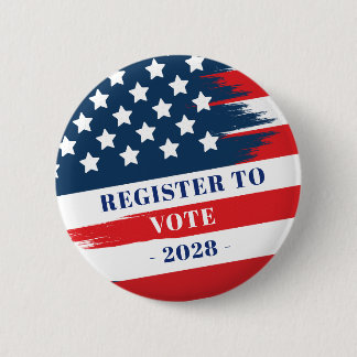Bóton Redondo 5.08cm Register to Vote US Flag Button