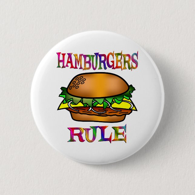 Bóton Redondo 5.08cm Regra dos Hamburger (Frente)