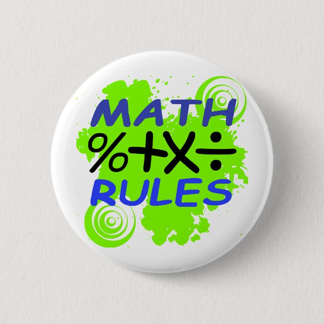 Bóton Redondo 5.08cm Regras da matemática (Frente)