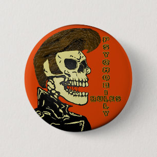 Bóton Redondo 5.08cm Regras de Psychobilly