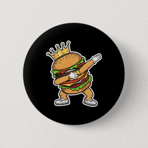 Bóton Redondo 5.08cm Rei De Burger Dab Dançar Engraçado Hamburger