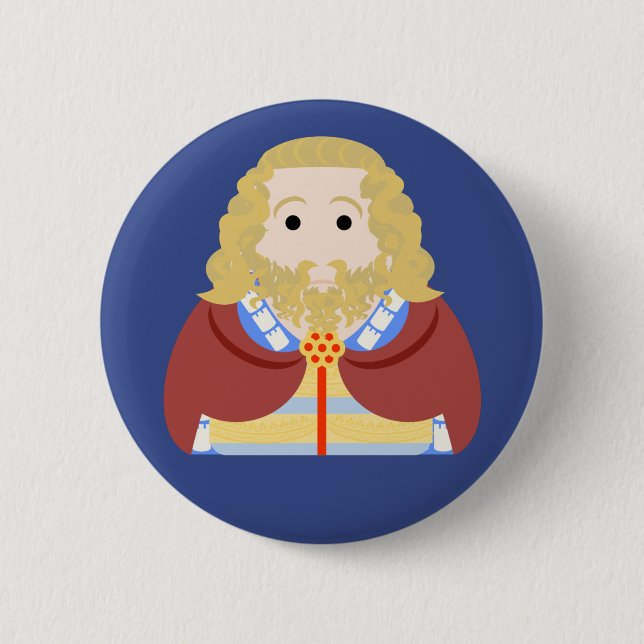 Bóton Redondo 5.08cm Rei Eduardo II da Inglaterra (Frente)