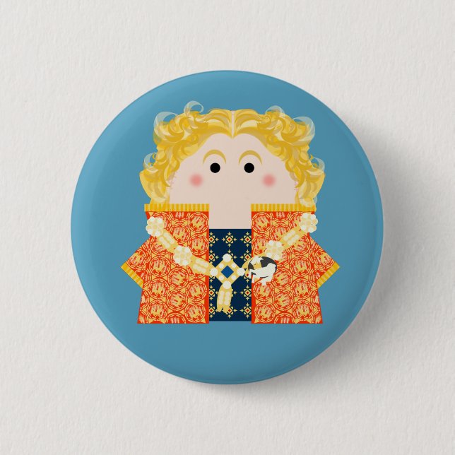 Bóton Redondo 5.08cm Rei Ricardo II da Inglaterra (Frente)