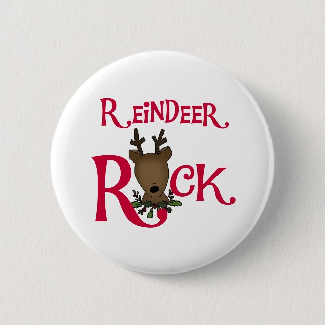 Bóton Redondo 5.08cm Reindeer Rock (Frente)