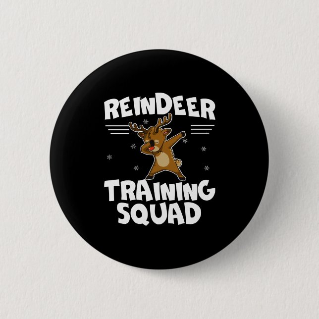 Bóton Redondo 5.08cm Reindeer Training Squad Deer Team Xmas Running New (Frente)