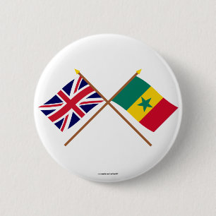 Bóton Redondo 5.08cm Reino Unido e bandeiras cruzadas Senegal