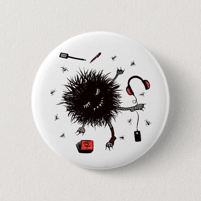 Bóton Redondo 5.08cm Relaxe Monstro Preguiçoso Engraçado (Frente)