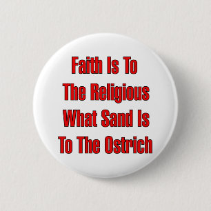 Bóton Redondo 5.08cm Religião da avestruz