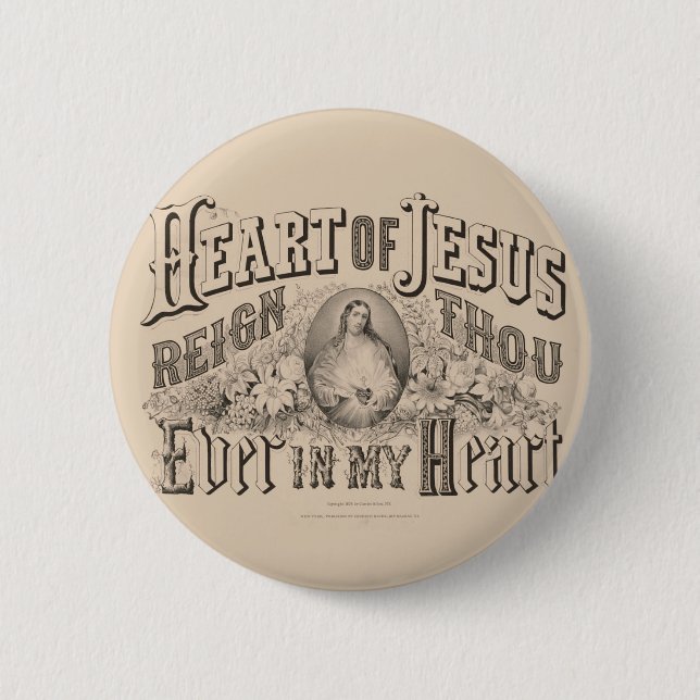 Bóton Redondo 5.08cm Religious Sacred Heart of Jesus Catholic Prayer (Frente)