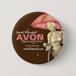 Bóton Redondo 5.08cm Representante do Avon Retroativo