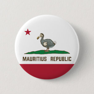 Bóton Redondo 5.08cm República Maurícia, Califórnia, Bandeira Dodo