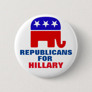Bóton Redondo 5.08cm Republicanos para Hillary Clinton