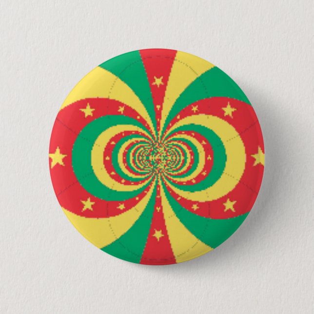 Bóton Redondo 5.08cm République du Cameroun, estrela de cinco pontas (Frente)