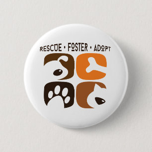 Bóton Redondo 5.08cm Rescue Foster Adopt Dog Cat Button