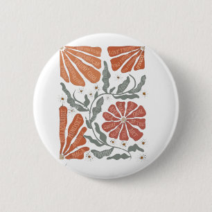 Bóton Redondo 5.08cm RESIST: Protesto Político Anti-Trump Floral