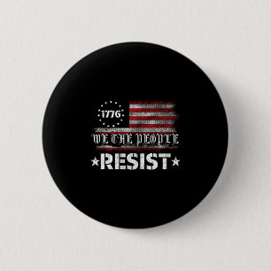 Bóton Redondo 5.08cm Resista ao Protesto Trump Contra a Bandeira Políti