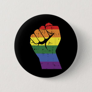 Bóton Redondo 5.08cm Resistência À Resistência Da Mão Do Arco-Íris Gay