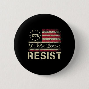 Bóton Redondo 5.08cm Resistência Ao Trump Protesto Contra A Bandeira Do