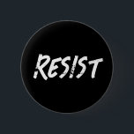 Bóton Redondo 5.08cm Resistir | Protesto Anti-Trump<br><div class="desc">Botão de resistência simples preto e branco para protestos e comícios anti-Trump.</div>