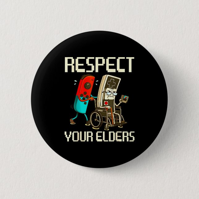 Bóton Redondo 5.08cm Respect Your Elders Gaming Clic  (Frente)