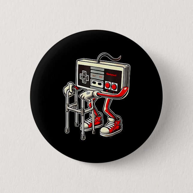 Bóton Redondo 5.08cm Respect Your Elders Retro Gaming Funny Gamer Contr (Frente)