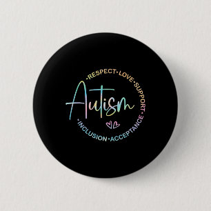 Bóton Redondo 5.08cm Respeitar o amor apoiar a consciência do autismo M