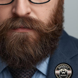 Bóton Redondo 5.08cm Respeite a barba, barba engraçada