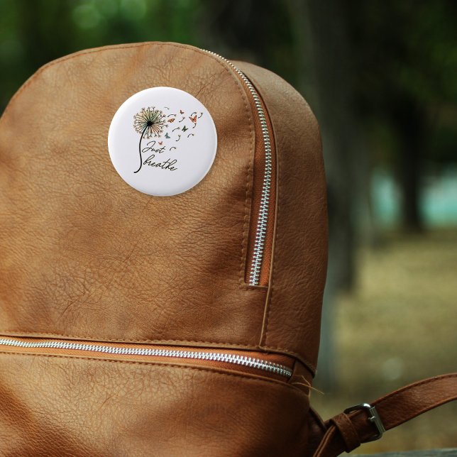 Bóton Redondo 5.08cm Respire o presente de citação inspiracional (Criador carregado)