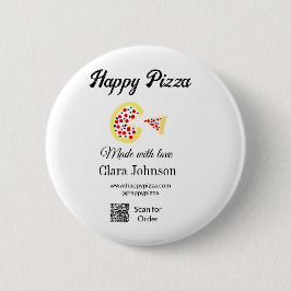 Bóton Redondo 5.08cm Restaurante de pizza café pizzaria digitalize códi