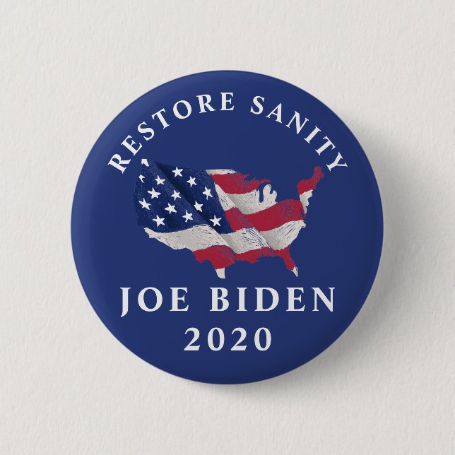 Bóton Redondo 5.08cm Restore Sanity Joe Biden 2020 (Frente)