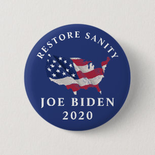 Bóton Redondo 5.08cm Restore Sanity Joe Biden 2020