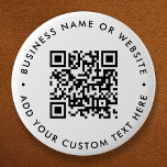 Bóton Redondo 5.08cm Resumo Simples e Limpo do Código QR<br><div class="desc">Um simples modelo de pino de um botão QR branco personalizado com um estilo minimalista moderno que pode ser facilmente atualizado com seu código QR,  nome comercial ou site e texto personalizado,  por exemplo. digitalize-me para...  #QRcode #button #business</div>