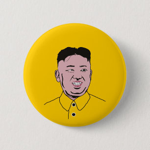 Bóton Redondo 5.08cm Retrato Caricaturado de Kim Jong-un