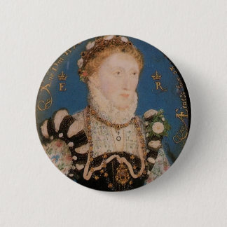 Bóton Redondo 5.08cm Retrato da rainha Elizabeth mim, 1572