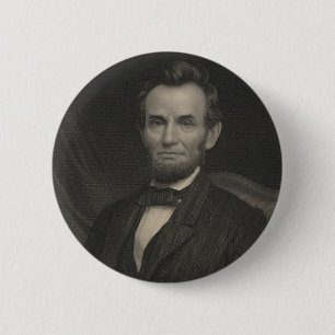 Bóton Redondo 5.08cm Retrato de Abraham Lincoln