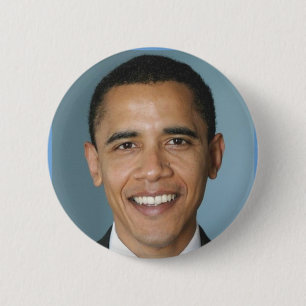 Bóton Redondo 5.08cm Retrato de Barack Obama