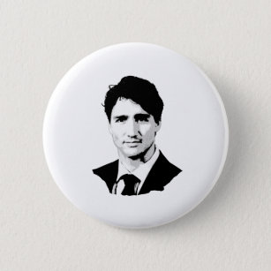 Bóton Redondo 5.08cm Retrato de Justin Trudeau