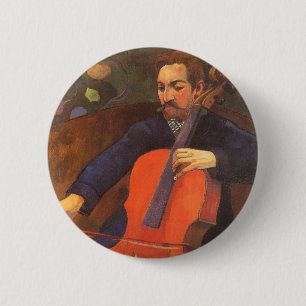 Bóton Redondo 5.08cm Retrato de Schneklud do jogador por Paul Gauguin
