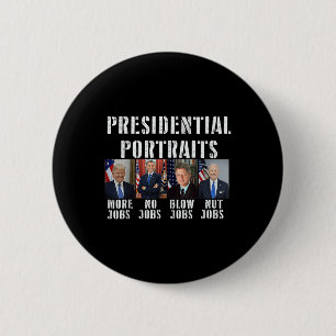 Bóton Redondo 5.08cm Retratos Presidenciais Humoristas Trump Obama Bide