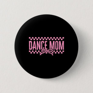 Bóton Redondo 5.08cm Retro Dance Mãe Arco Coquette Checked Dance Mama