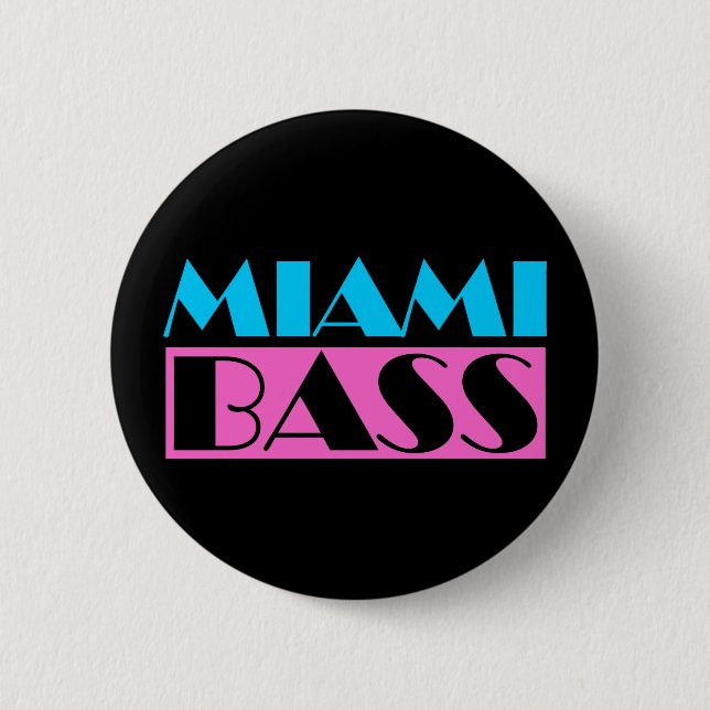 Bóton Redondo 5.08cm Retro de Miami Bass 80s (Frente)