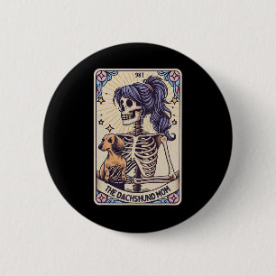 Bóton Redondo 5.08cm Retro Engraçado O Esqueleto Do Cartão Tarot Da Mãe