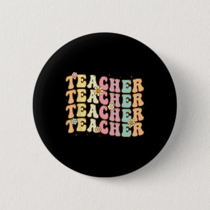 Bóton Redondo 5.08cm Retro Groover Teacher Inspirational Colorful Ck to