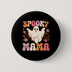 Bóton Redondo 5.08cm Retro Groovy Halloween Ghost Spooky Mama Costume
