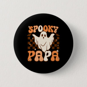 Bóton Redondo 5.08cm Retro Groovy Halloween Ghost Spooky Papa Costume