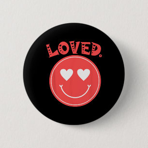 Bóton Redondo 5.08cm Retro Happy Face Heart Amava Tee Smile Face Uni